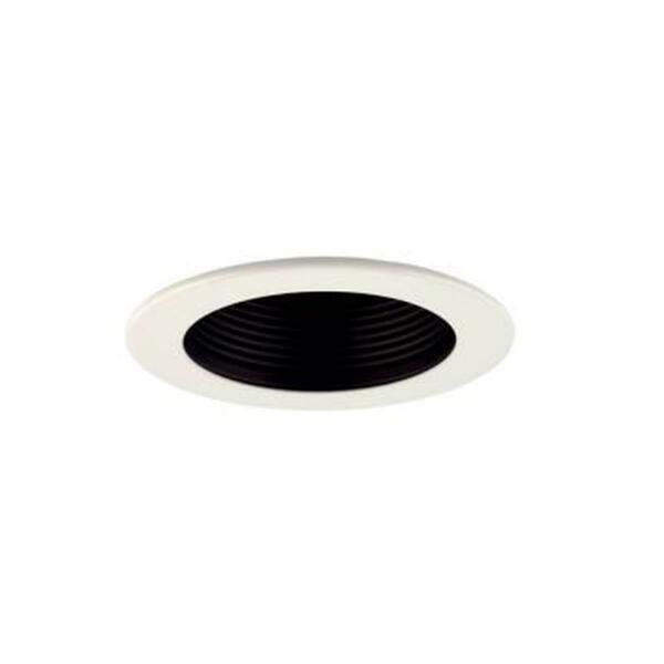 Jesco Lighting Group 3 in. Aperture Low Voltage Adjustable Step Baffle Trim- Black Baffle- White Trim TM301BKWH